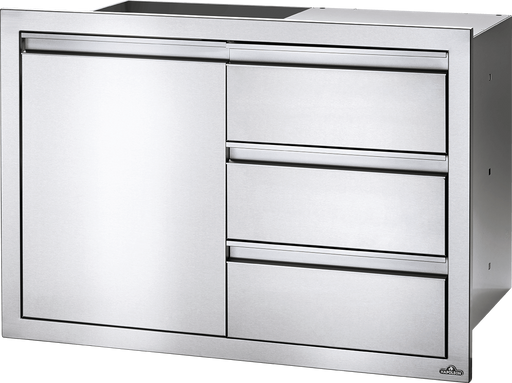 Napoleon Built-In 36" X 24" Single Door & Triple Drawer Combo BI-3624-1D3DR