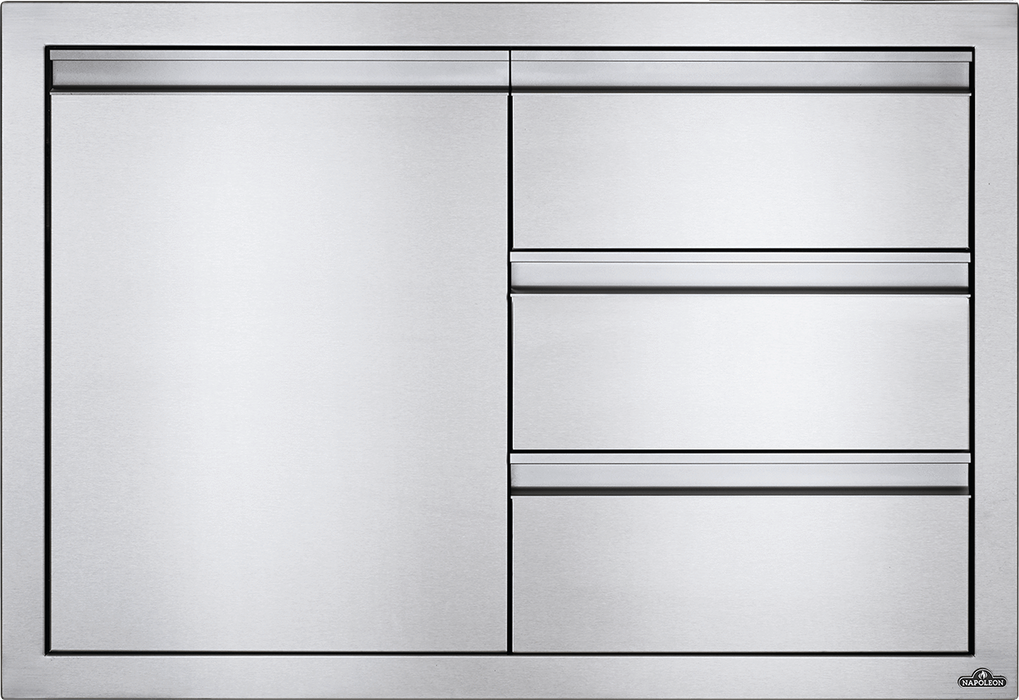 Napoleon Built-In 36" X 24" Single Door & Triple Drawer Combo BI-3624-1D3DR