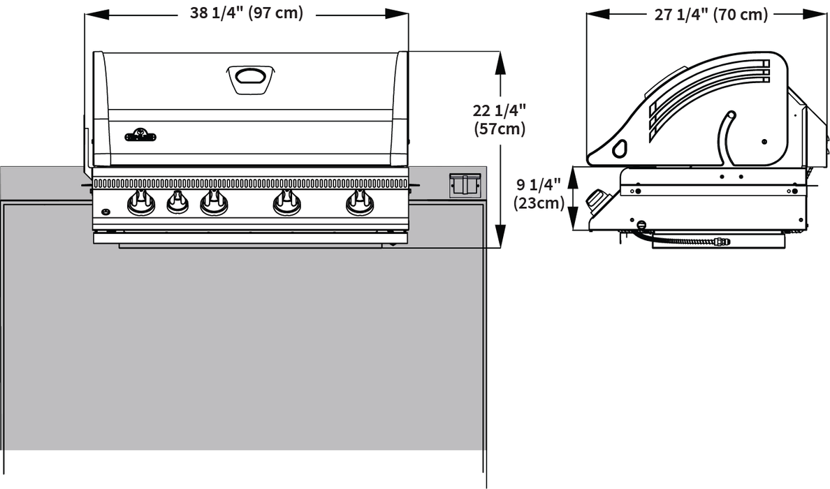 Napoleon LEX 605 Built-In Grill with Infrared Bottom and Rear Burners BILEX605RBI